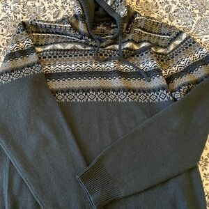 Buffalo David Bitton Charcoal Patterned Turtleneck Sweater
